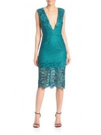 NICHOLAS - Deep V-Neck Lace Dress at Saks Off 5th